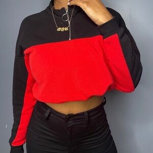 RedxBlack Colour Block  Sweatshirt ❤️🖤
